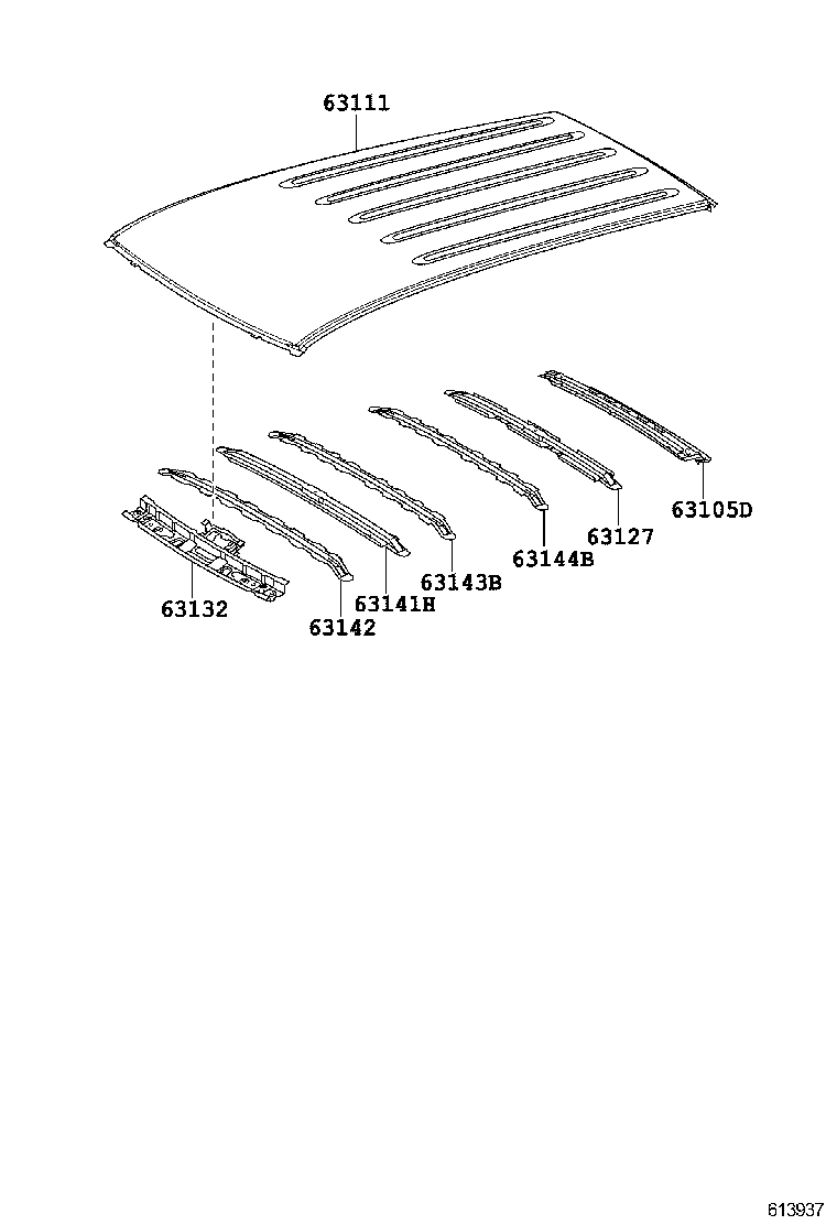 63102-0K060 PANEL, WINDSHIELD HEADER, INNER product image