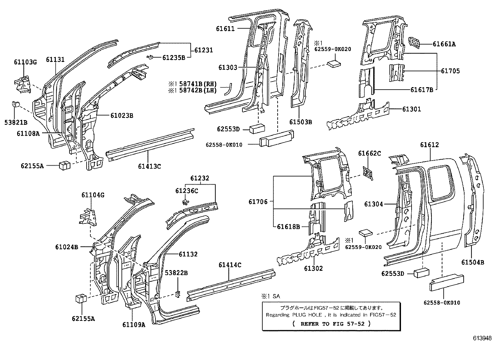 61131-0K130 PILLAR, FRONT BODY, UPPER OUTER RH product image