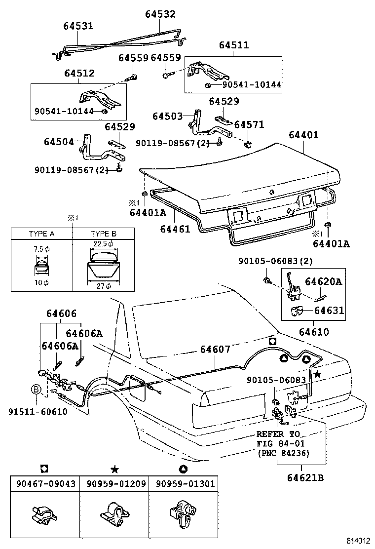64503-32010 ARM SUB-ASSY, LUGGAGE COMPARTMENT DOOR HINGE, RH product image