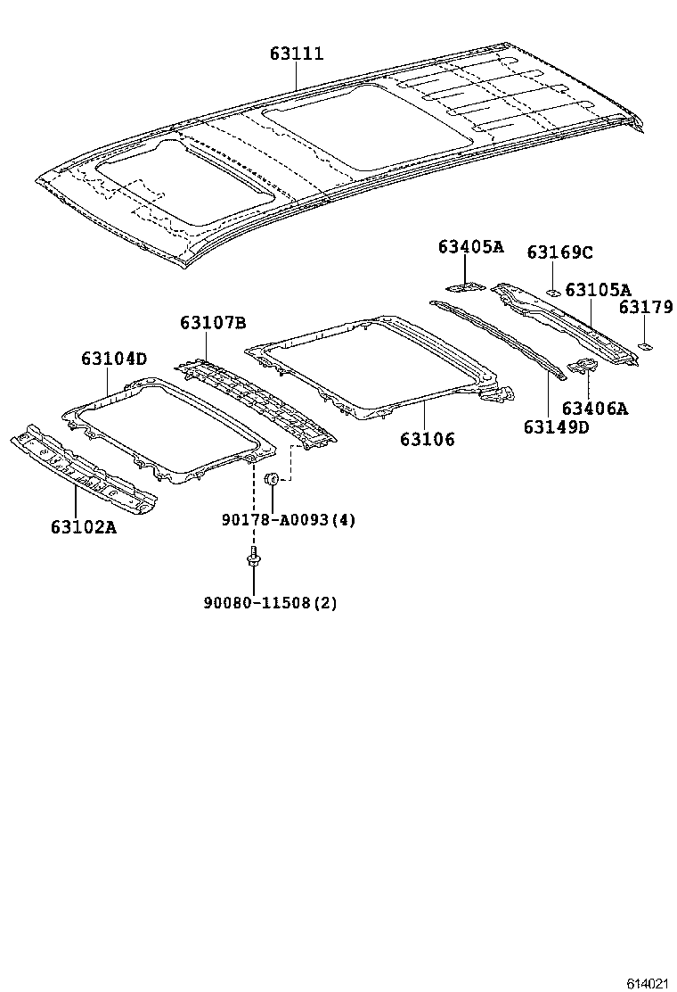 63111-08060 PANEL, ROOF product image