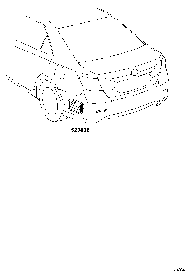 62940-06070 DUCT ASSY, QUARTER VENT, LH product image