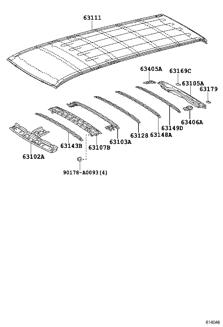 63111-08060 PANEL, ROOF product image