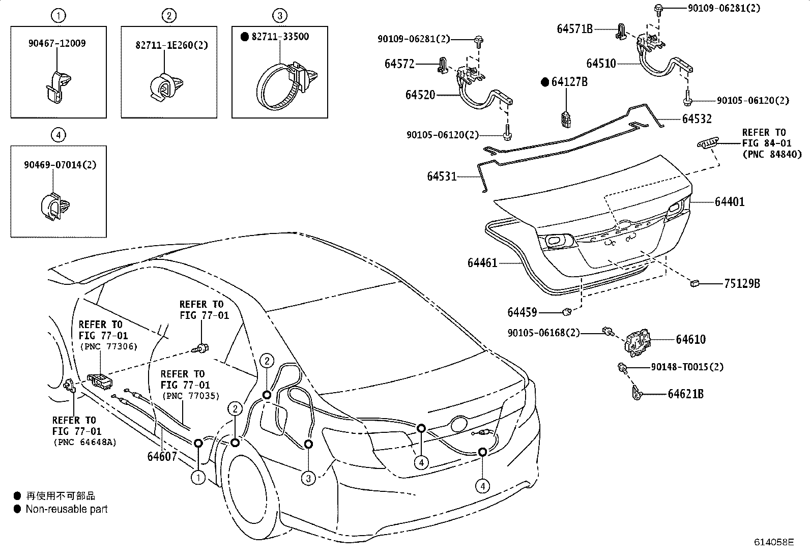 64127-06071 SUPPORT, LUGGAGE COMPARTMENT DOOR TORSION BAR product image