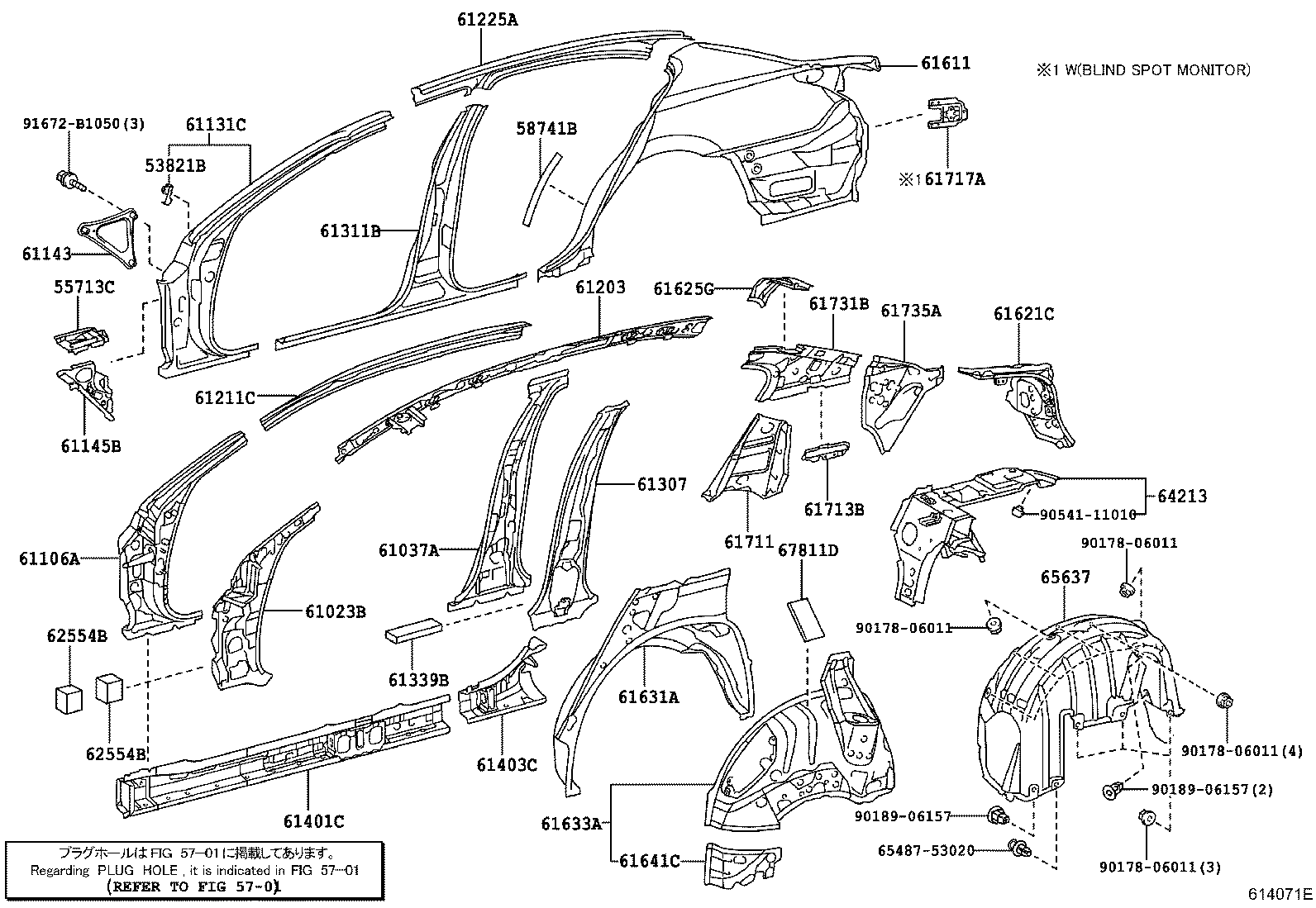61402-30904 PANEL SUB-ASSY, ROCKER, OUTER LH product image