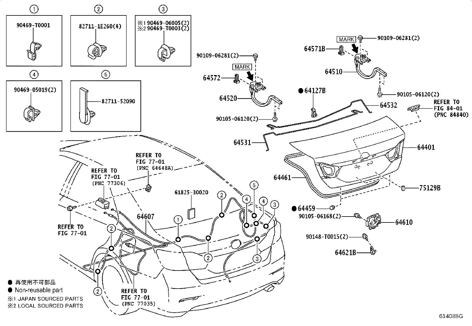 64127-06081 SUPPORT, LUGGAGE COMPARTMENT DOOR TORSION BAR product image