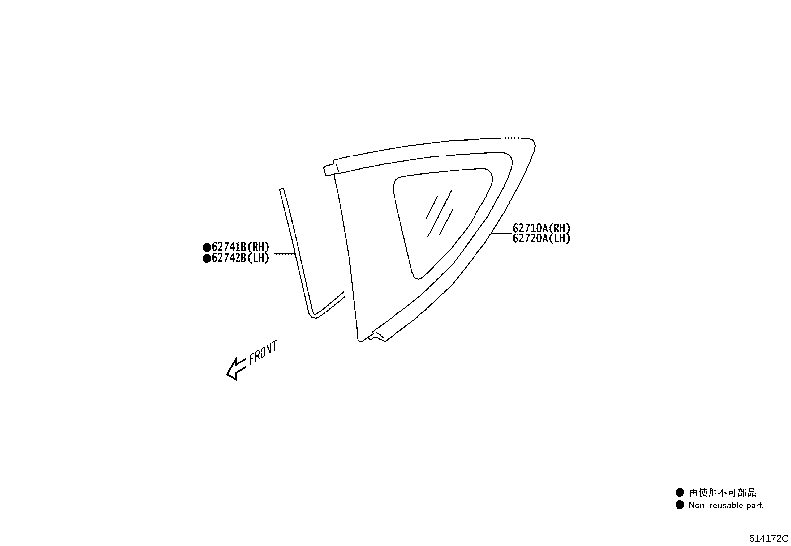 Toyota SU003-G0013 WINDOW ASSY, QUARTER, LH