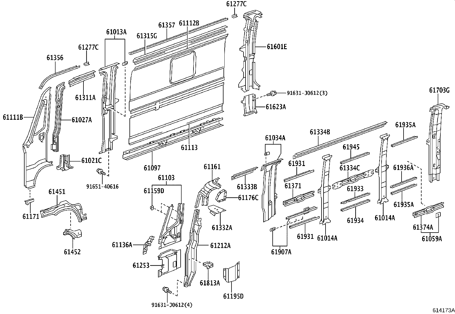 61027-37090 PILLAR SUB-ASSY, FRONT BODY, OUTER RH product image