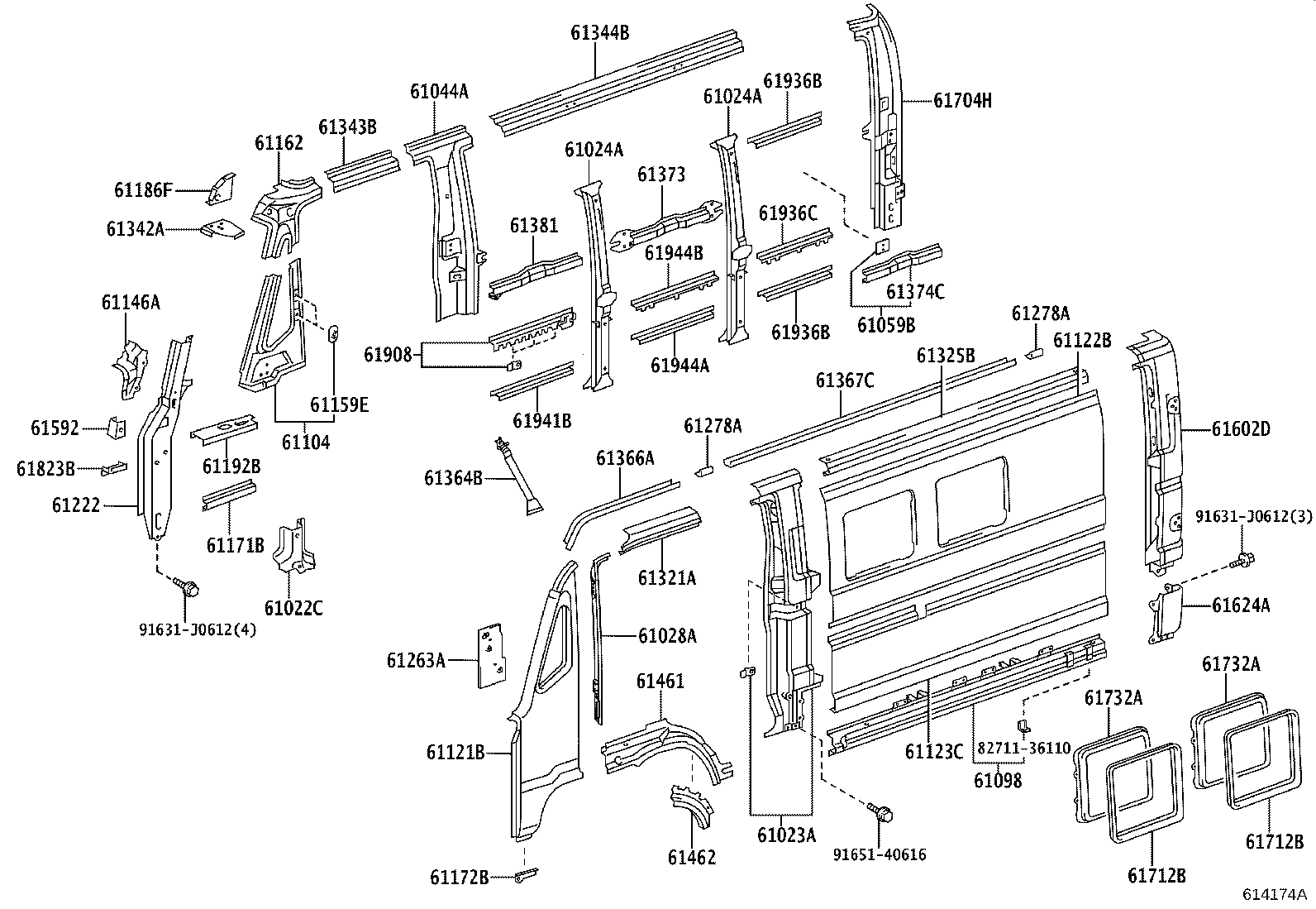 61027-37090 PILLAR SUB-ASSY, FRONT BODY, OUTER RH product image