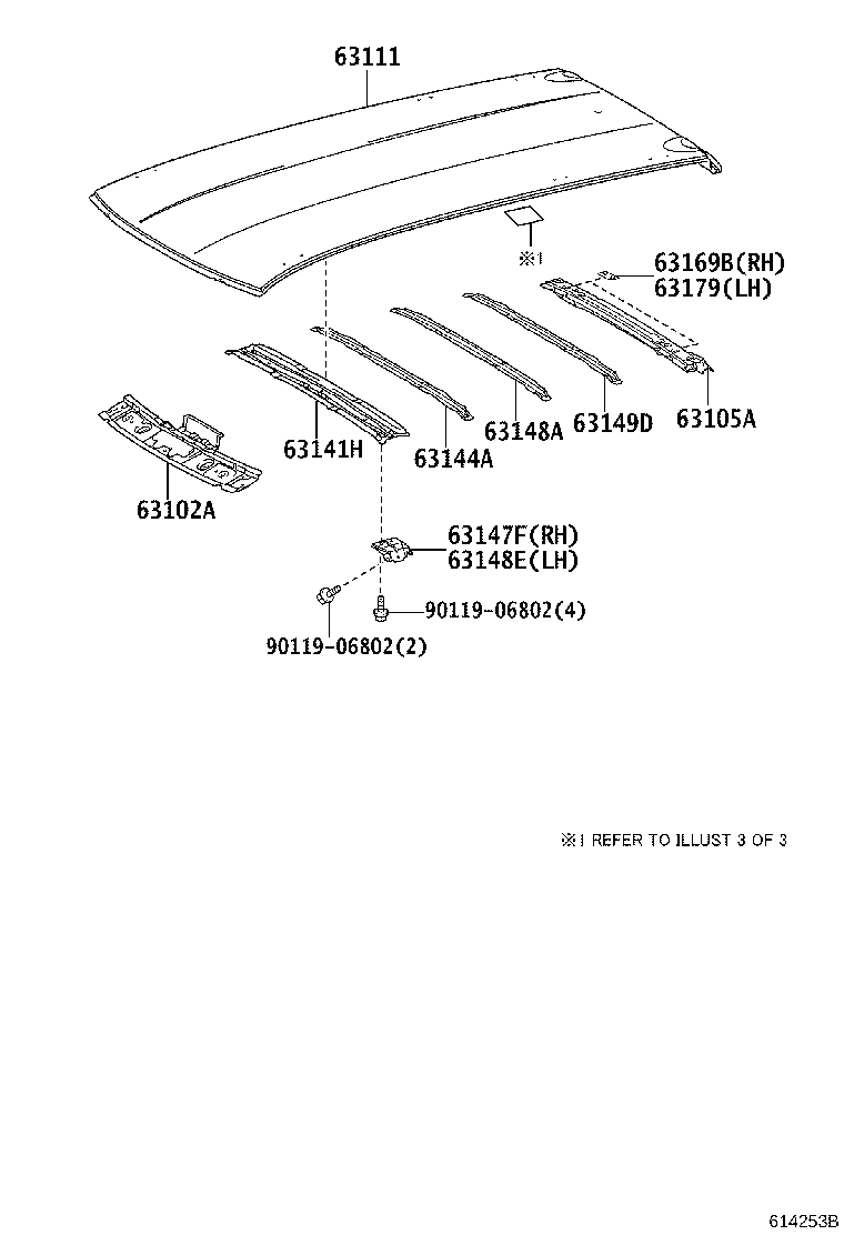 63185-13110 BRACKET, ROOF RACK, FRONT RH product image