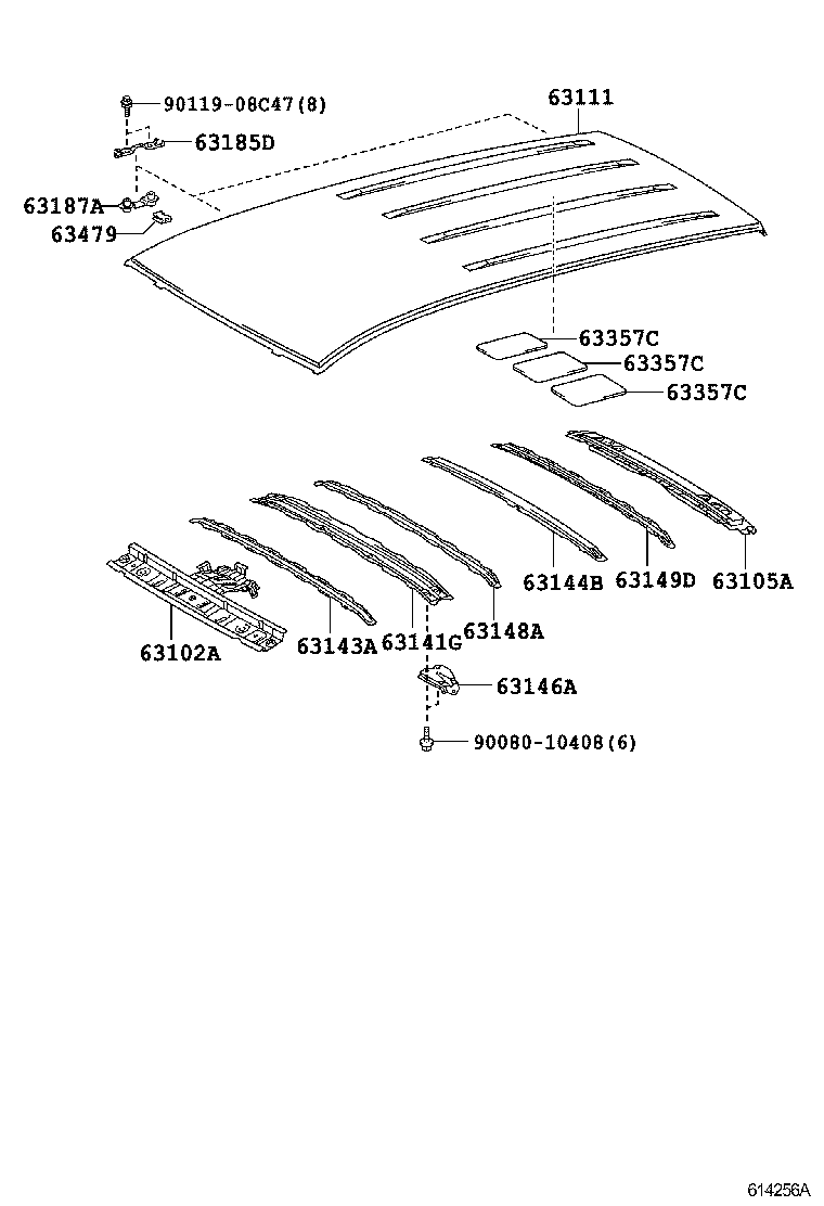 63141-0R010 REINFORCEMENT, ROOF PANEL, NO.1 product image