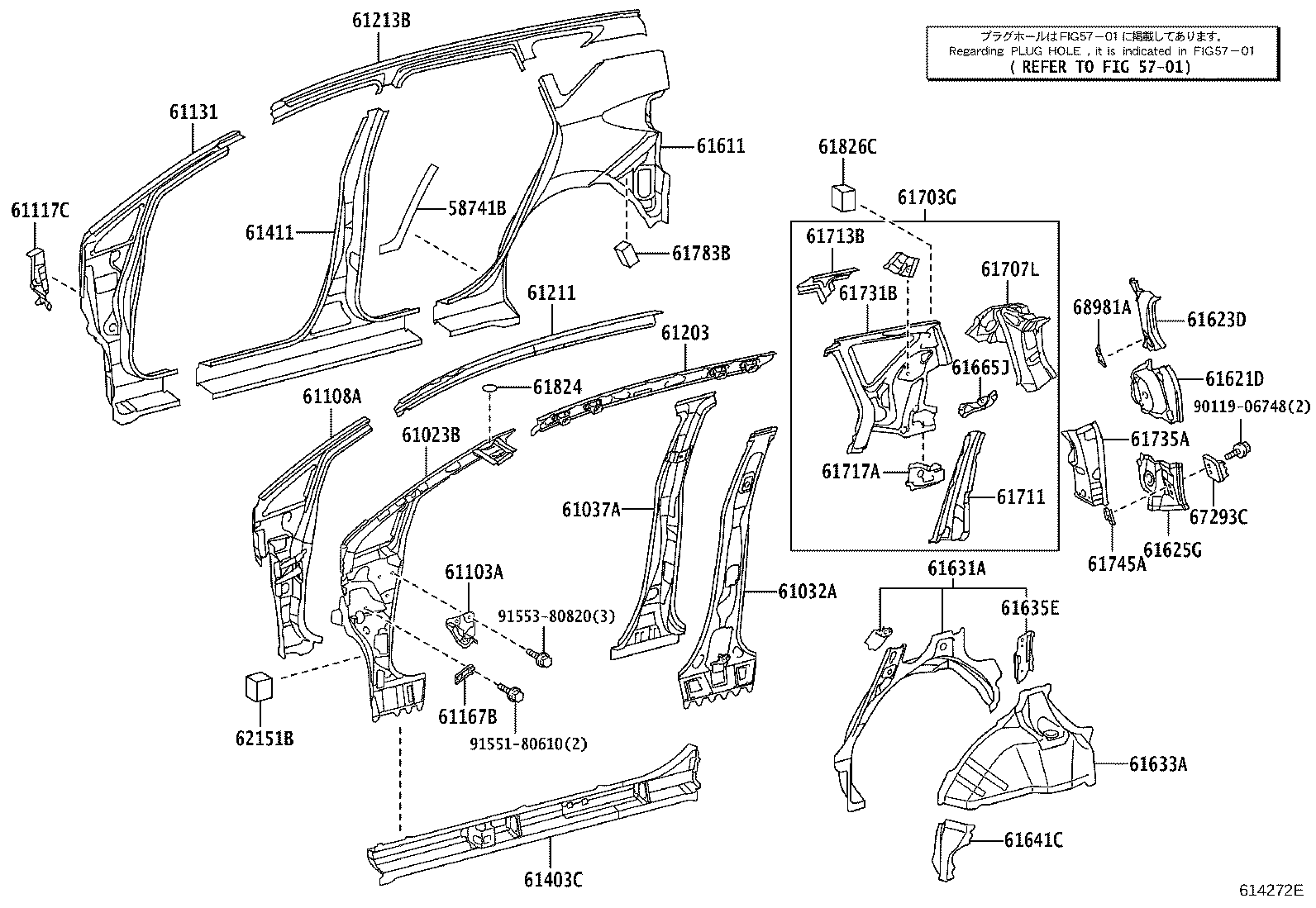 61024-52170 PILLAR SUB-ASSY, FRONT BODY, INNER LH product image