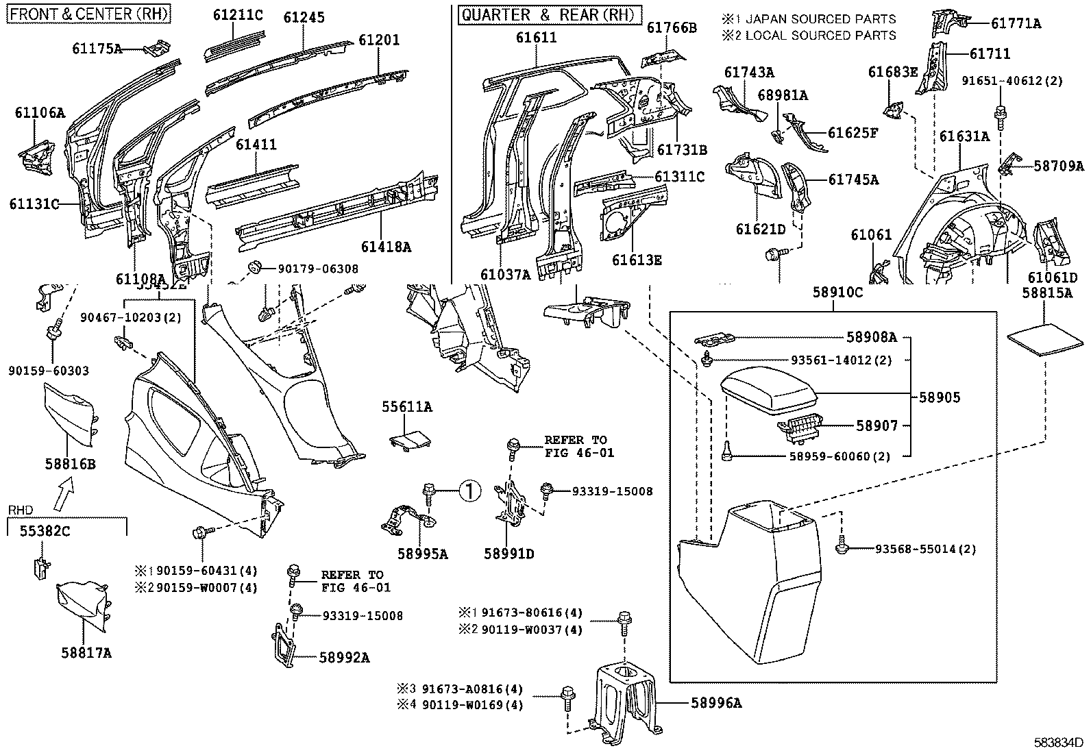 61023-02150 PILLAR SUB-ASSY, FRONT BODY, INNER RH product image