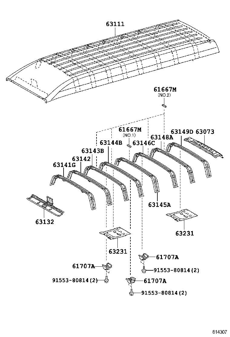 63142-26100 REINFORCEMENT, ROOF PANEL, NO.7 product image