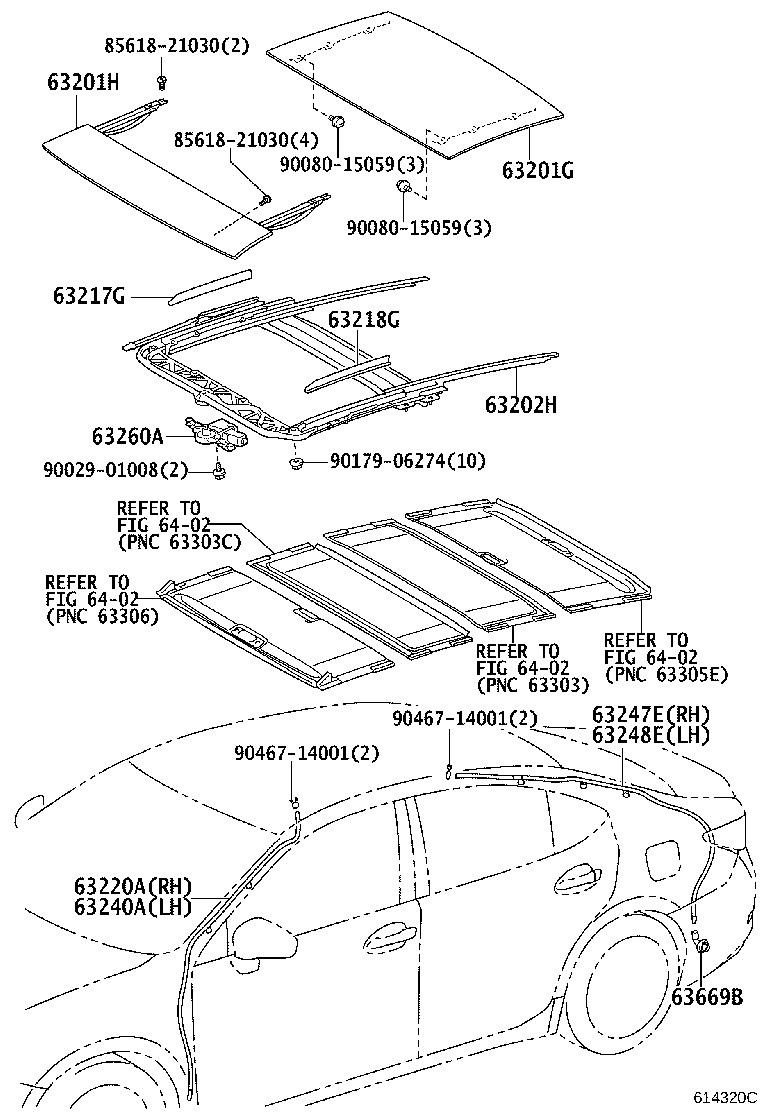 63241-33110 BRACKET, SLIDING ROOF HOUSING FRONT MOUNTING, RH product image
