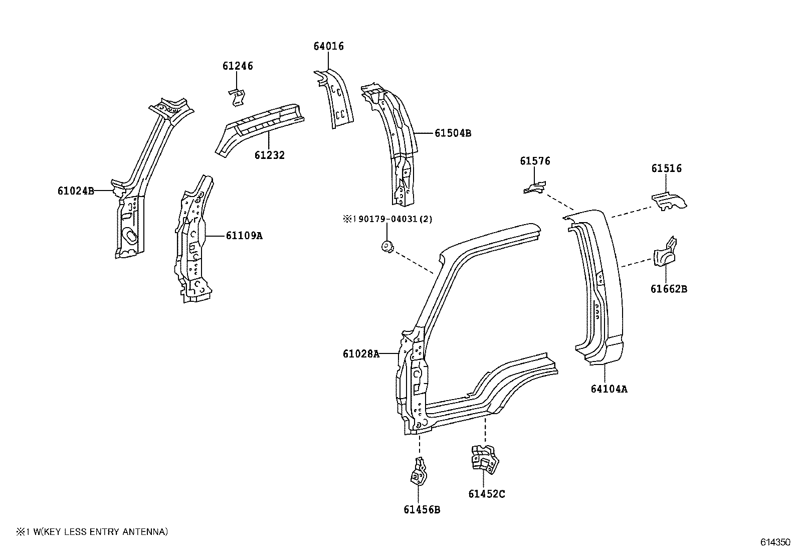 61131-37121 PILLAR SUB-ASSY, FRONT BODY, OUTER RH product image