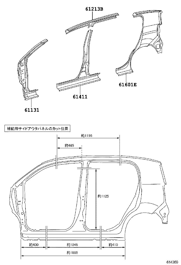 61024-52200 PILLAR SUB-ASSY, FRONT BODY, INNER LH product image