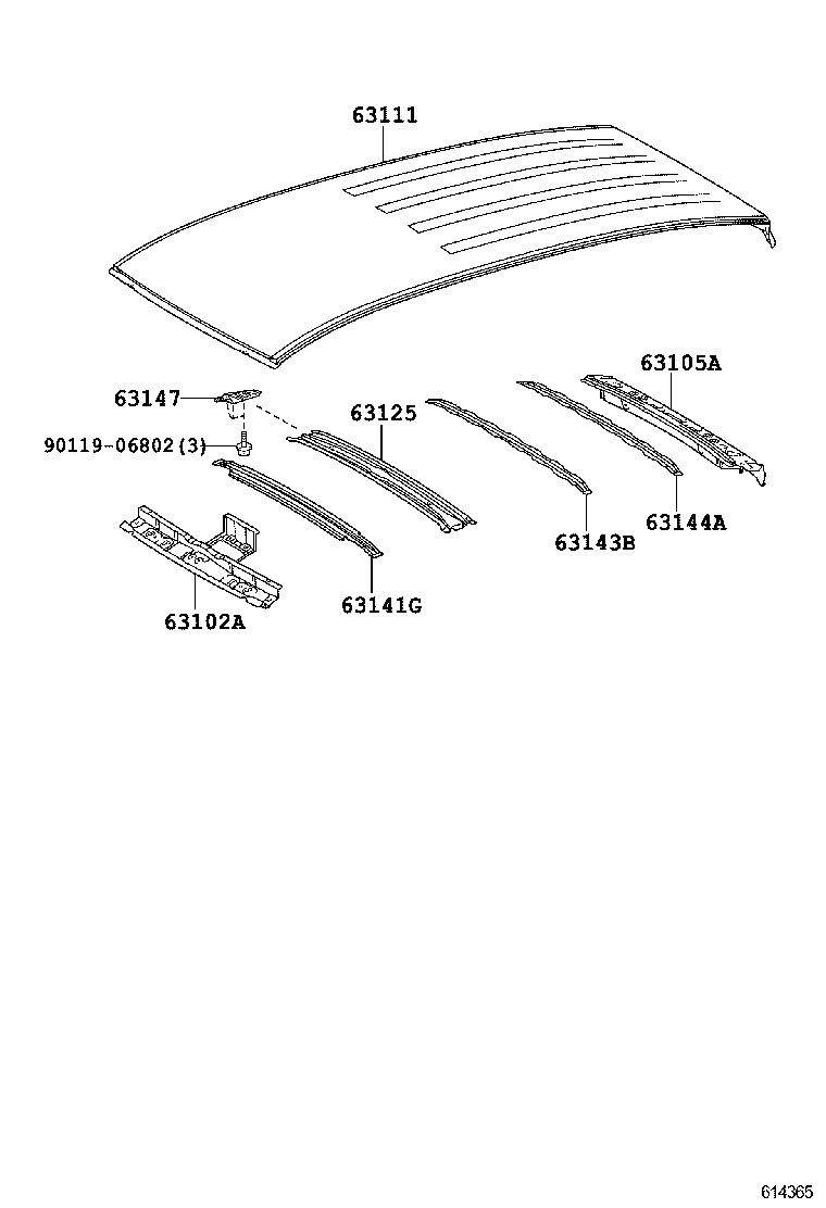 63111-52430 PANEL, ROOF product image