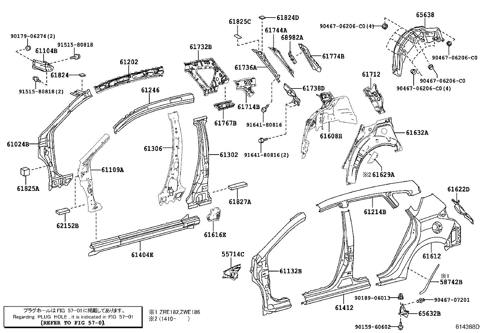 61024-12440 PILLAR SUB-ASSY, FRONT BODY, INNER LH product image