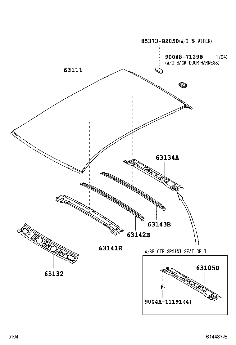 63111-BZ040 PANEL, ROOF product image