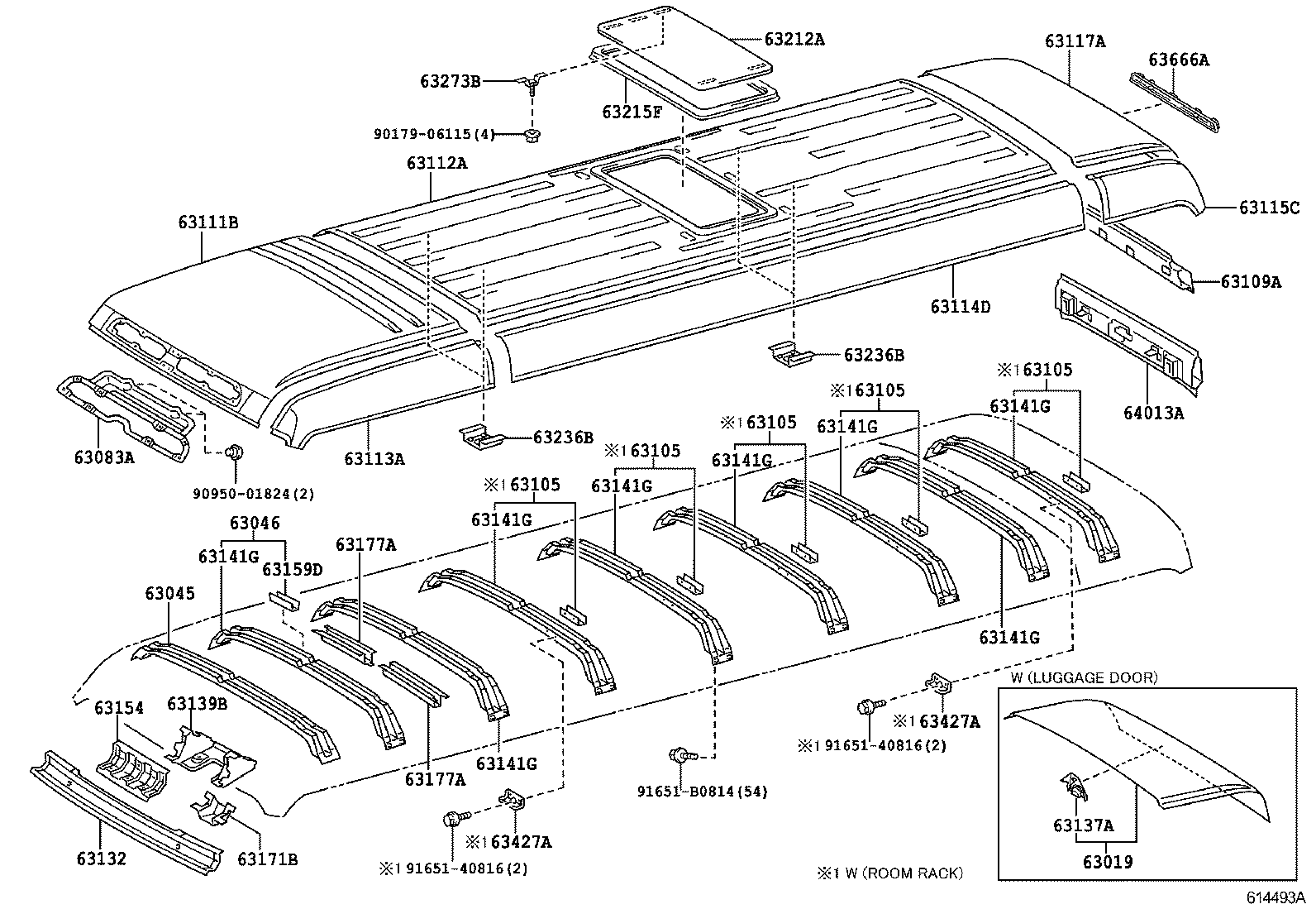 63141-36090 REINFORCEMENT, ROOF PANEL, NO.1 product image