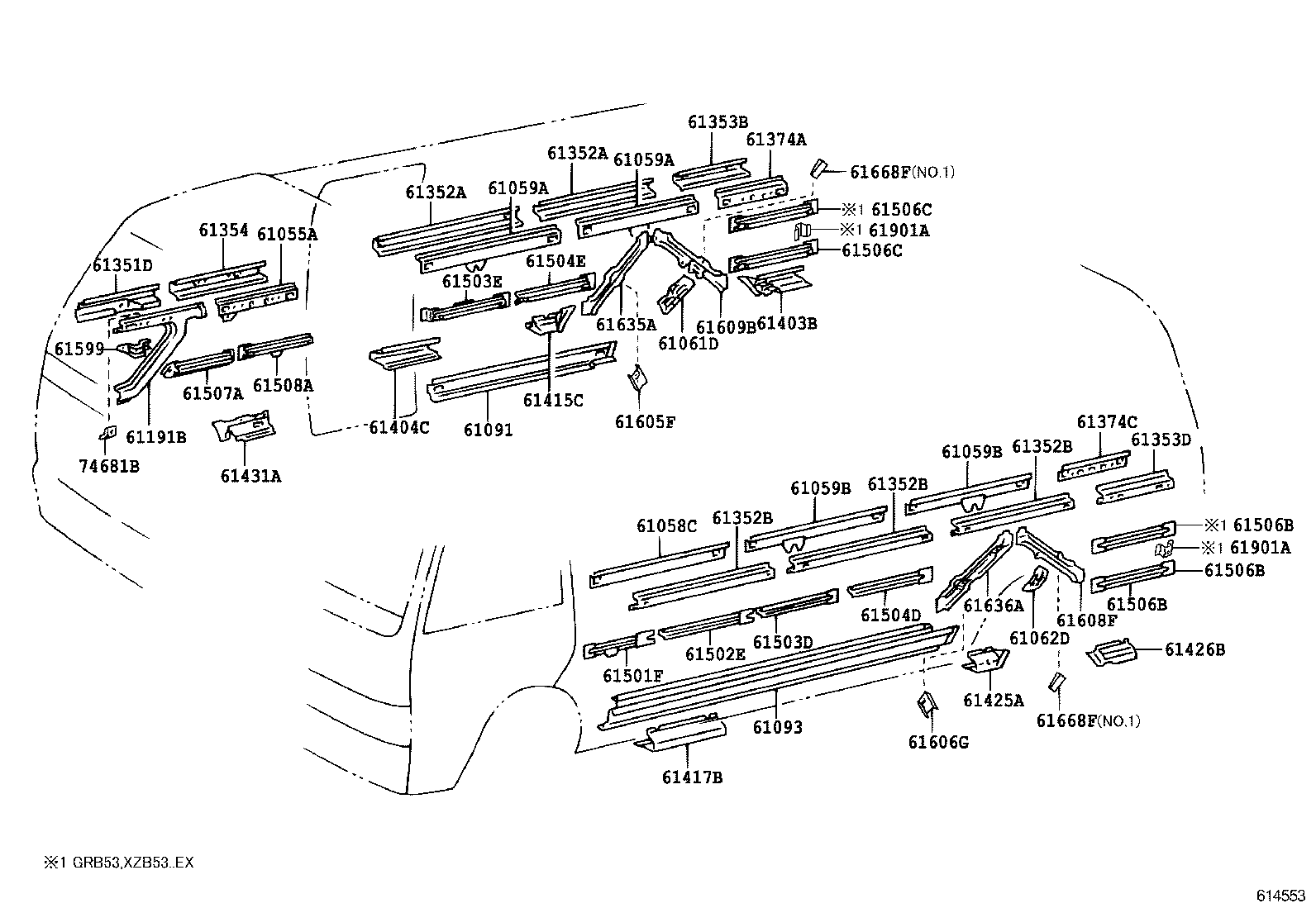 61024-0S010 PILLAR SUB-ASSY, NO.4 LH product image