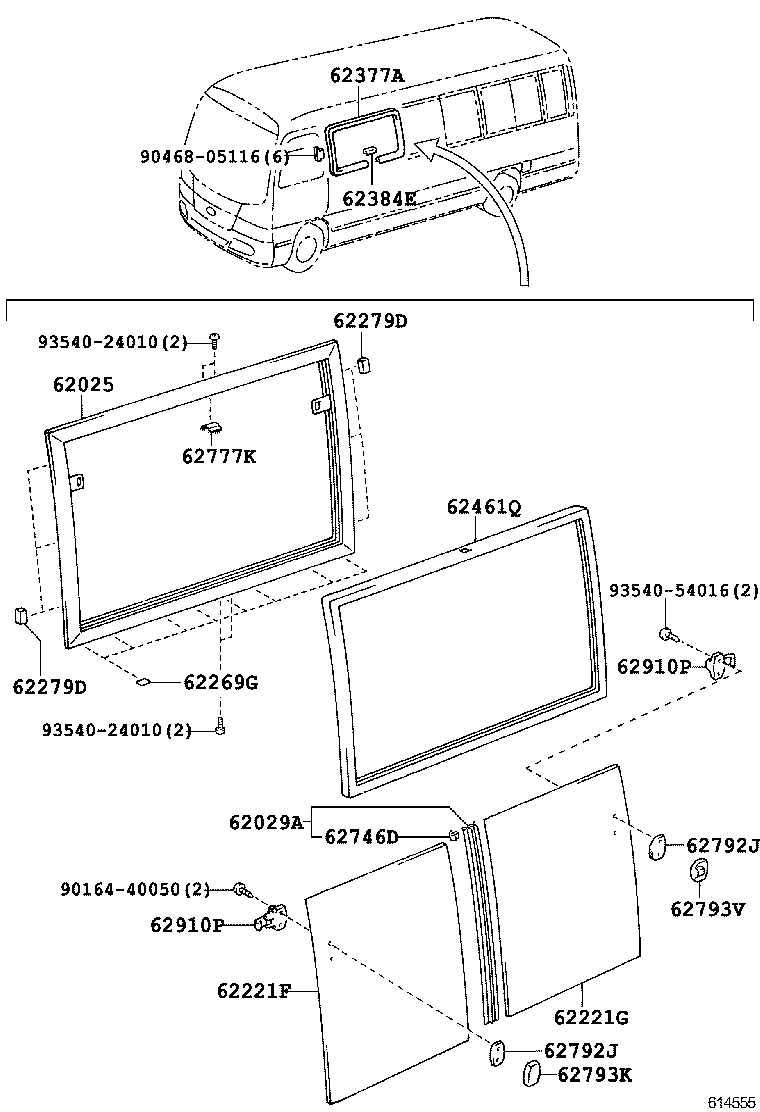 62011-0S030 FRAME SUB-ASSY, FRONT SIDE WINDOW, OUTER RH product image