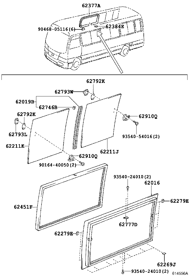 62011-0S030 FRAME SUB-ASSY, FRONT SIDE WINDOW, OUTER RH product image