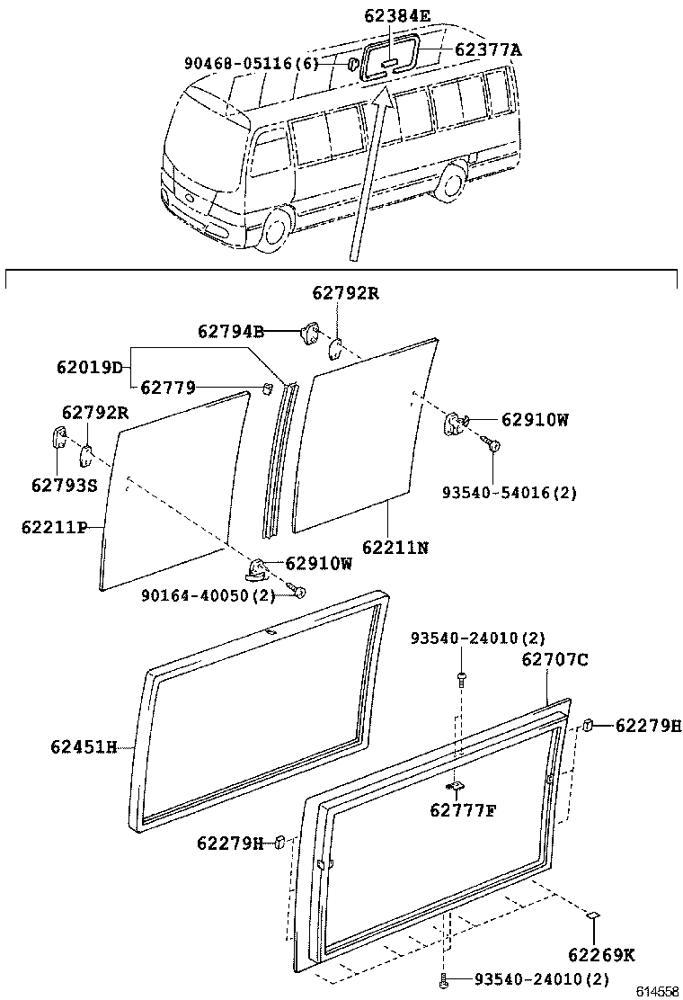 62011-0S030 FRAME SUB-ASSY, FRONT SIDE WINDOW, OUTER RH product image
