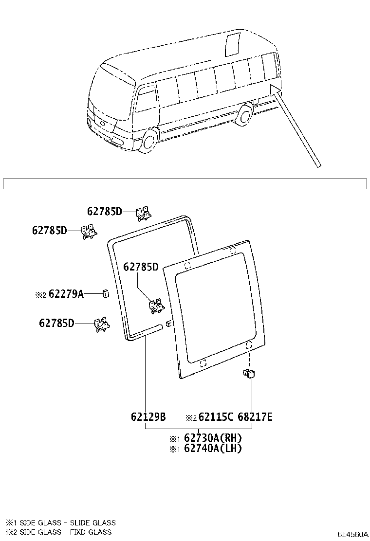 62011-0S030 FRAME SUB-ASSY, FRONT SIDE WINDOW, OUTER RH product image