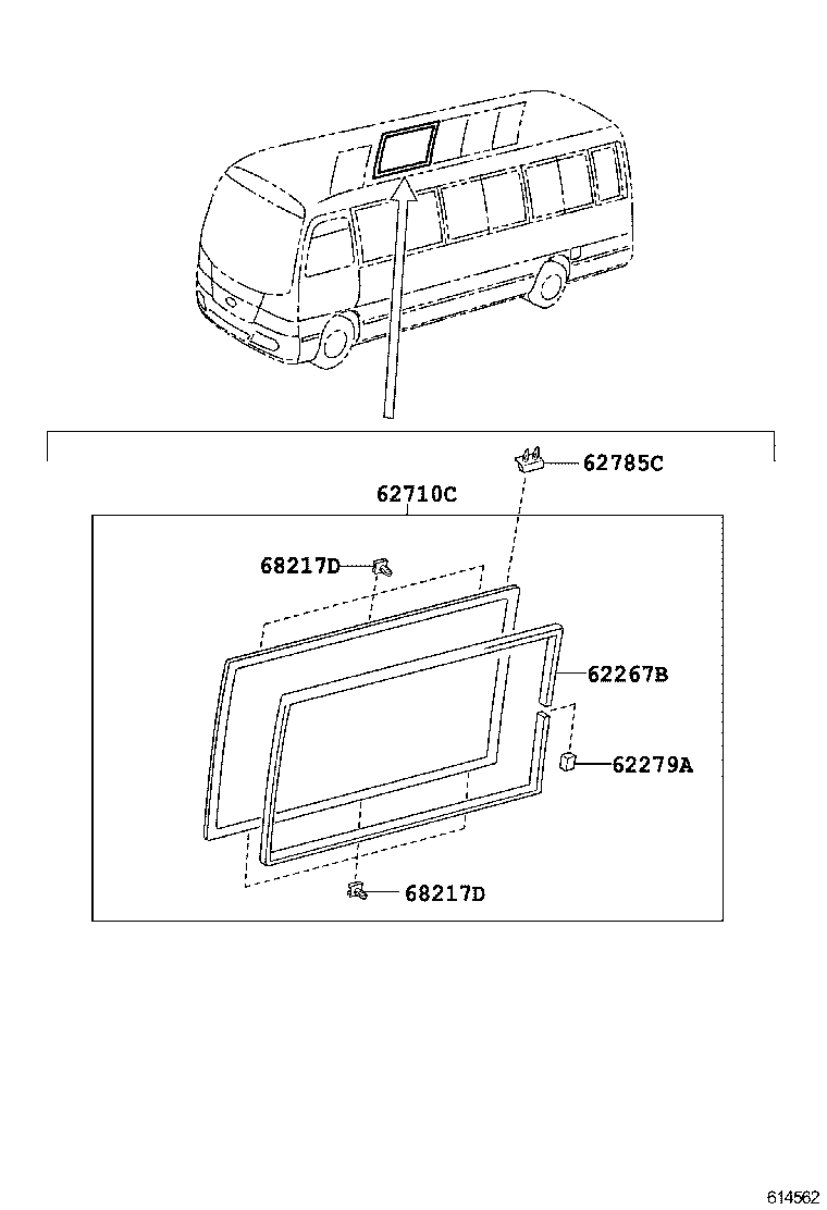 62011-0S030 FRAME SUB-ASSY, FRONT SIDE WINDOW, OUTER RH product image