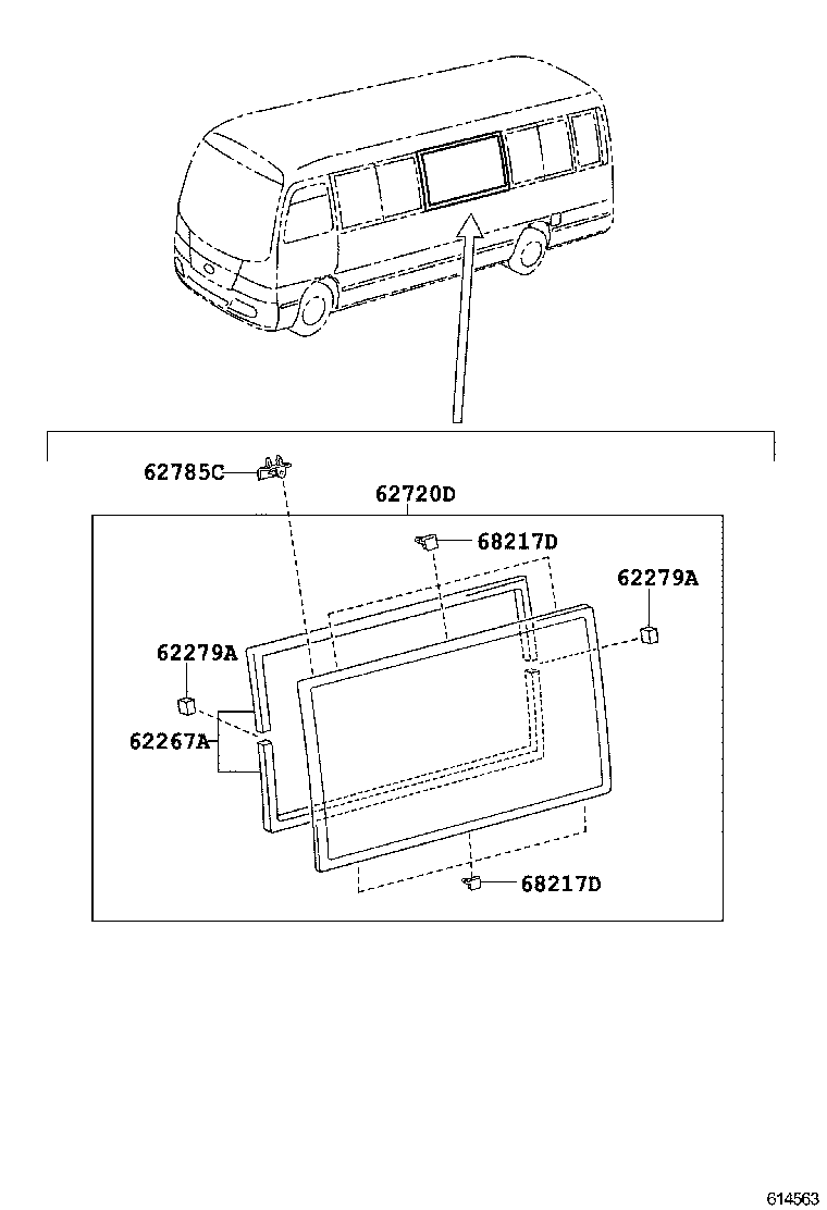 62011-0S030 FRAME SUB-ASSY, FRONT SIDE WINDOW, OUTER RH product image
