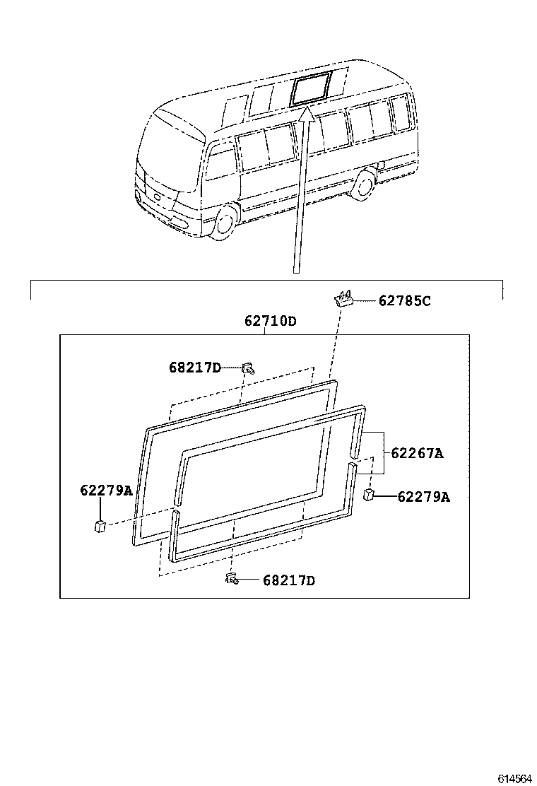 62011-0S030 FRAME SUB-ASSY, FRONT SIDE WINDOW, OUTER RH product image
