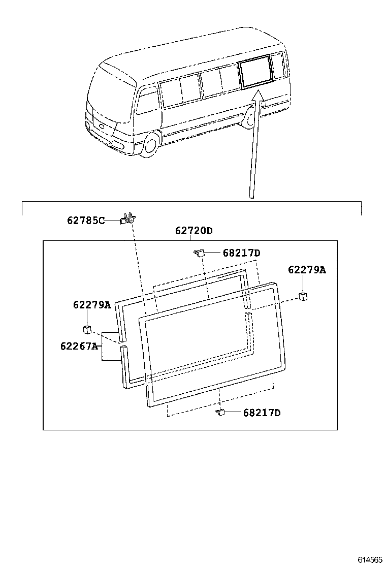 62011-0S030 FRAME SUB-ASSY, FRONT SIDE WINDOW, OUTER RH product image