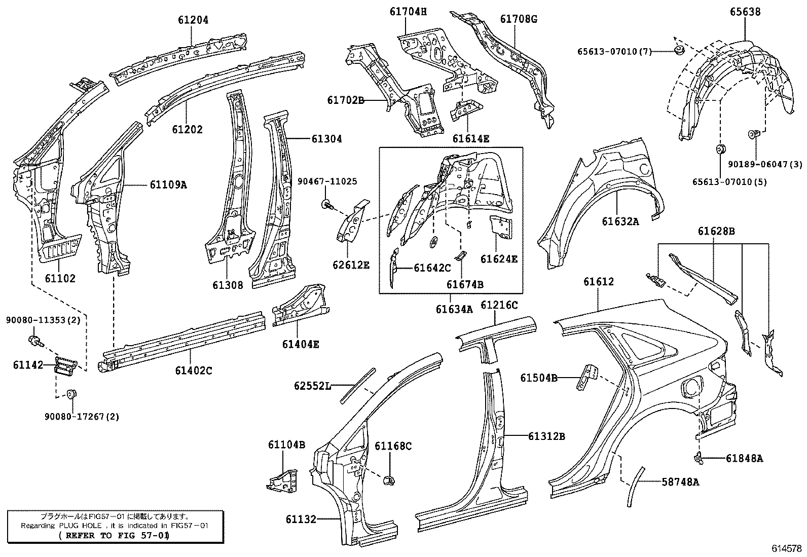 61402-0T900 PANEL SUB-ASSY, ROCKER, OUTER LH product image