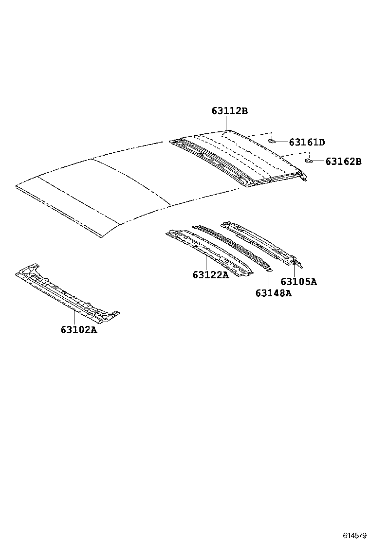 63241-0T010 BRACKET, SLIDING ROOF HOUSING FRONT MOUNTING, RH product image