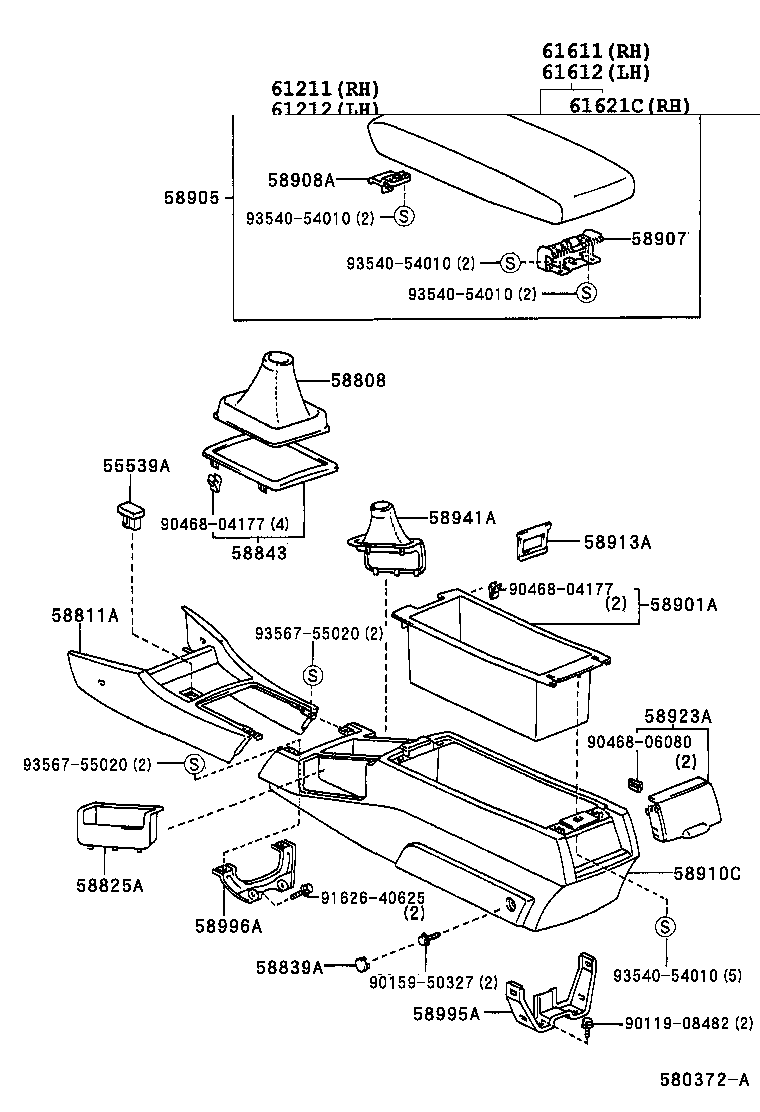 61622-30904 TROUGH, LUGGAGE COMPARTMENT OPENING, LH product image