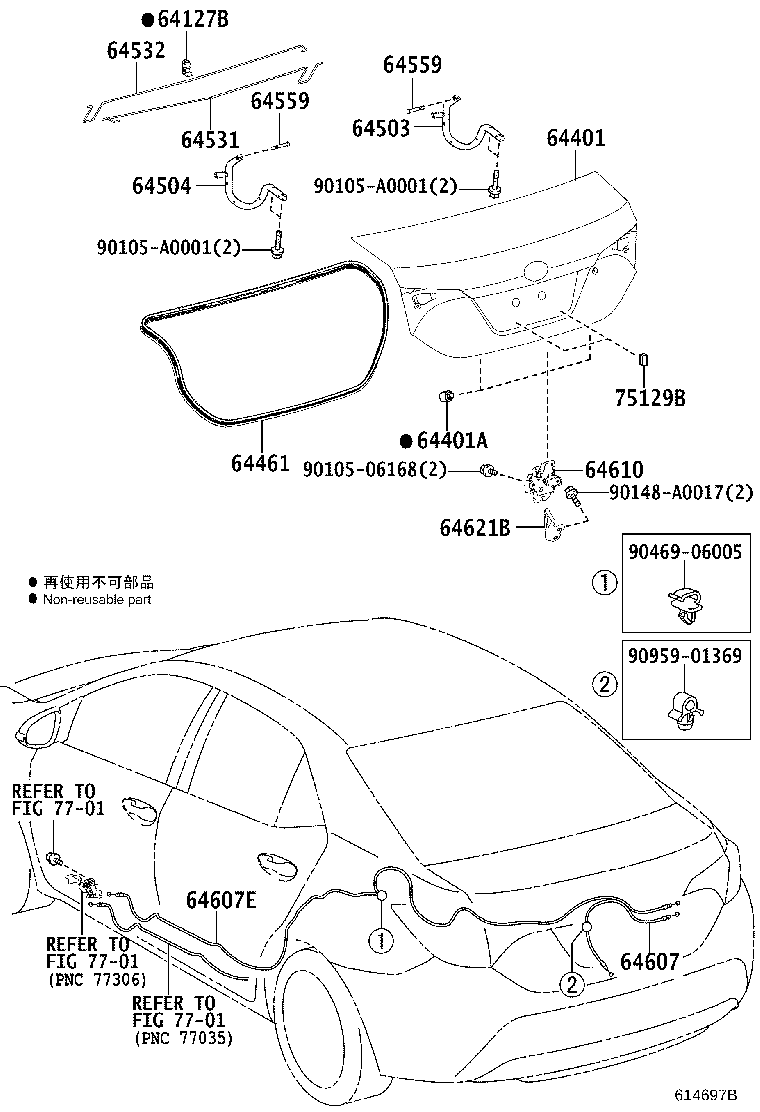 Toyota 64401-02870 PANEL SUB-ASSY, LUGGAGE COMPARTMENT DOOR