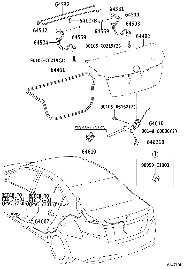64600-02121 LOCK ASSY, LUGGAGE COMPARTMENT DOOR product image