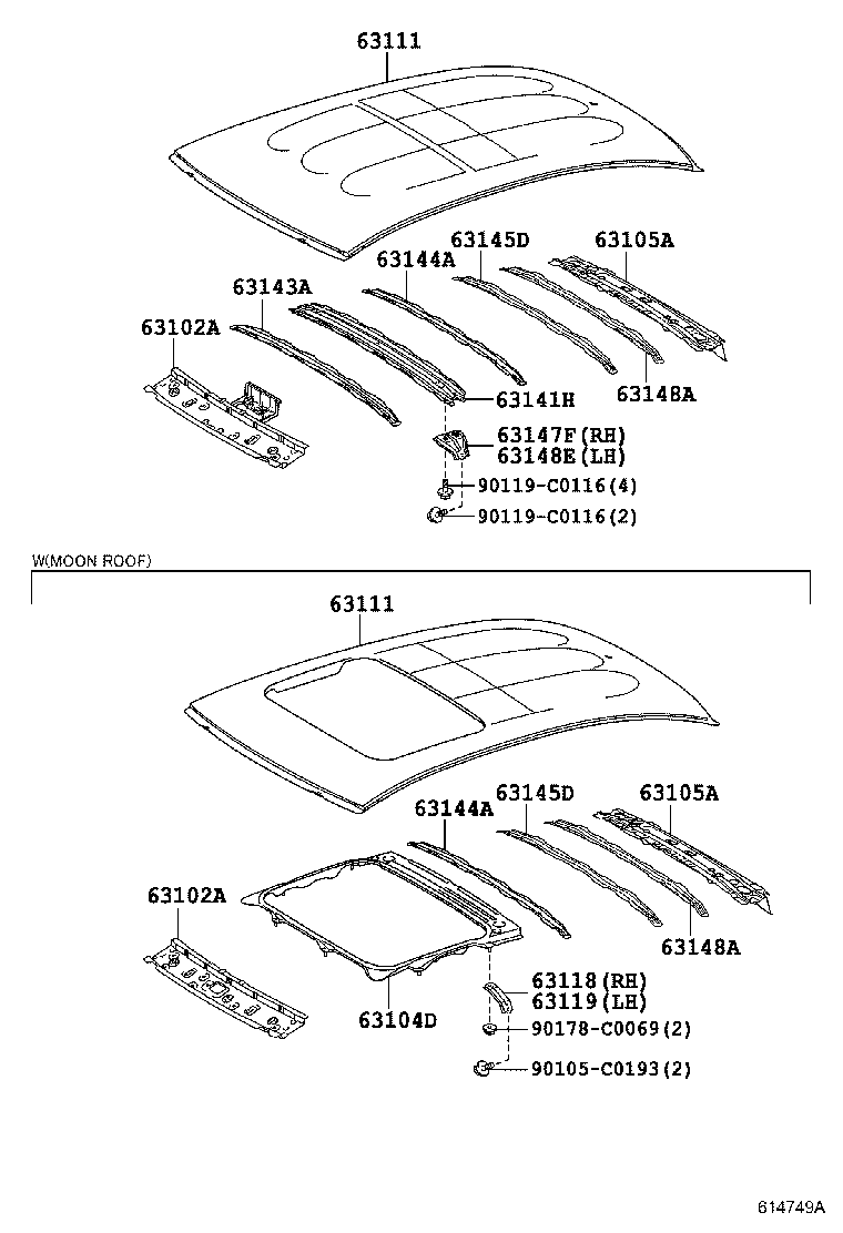 63111-YL020 PANEL, ROOF product image