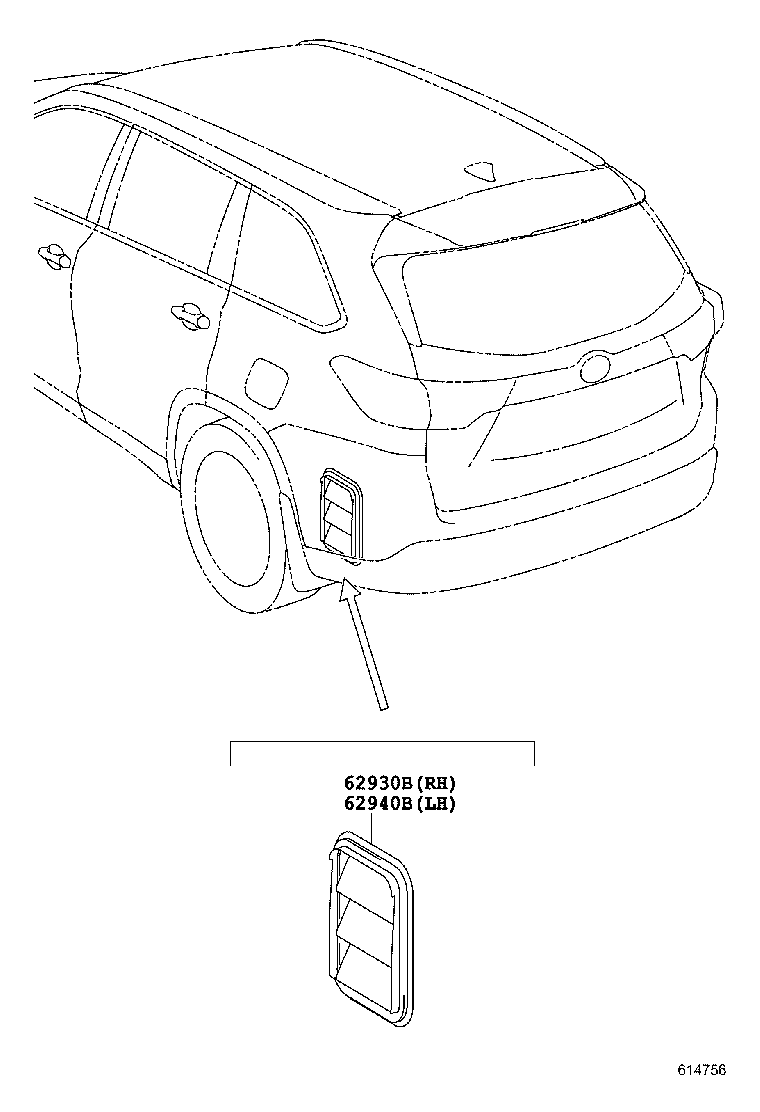 62940-02080 DUCT ASSY, QUARTER VENT, LH product image