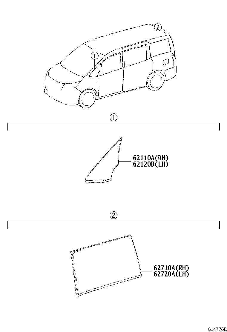 62720-28510 WINDOW ASSY, QUARTER, LH product image