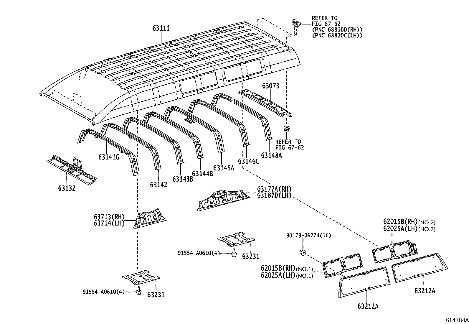 63102-26320 PANEL, WINDSHIELD HEADER, INNER product image