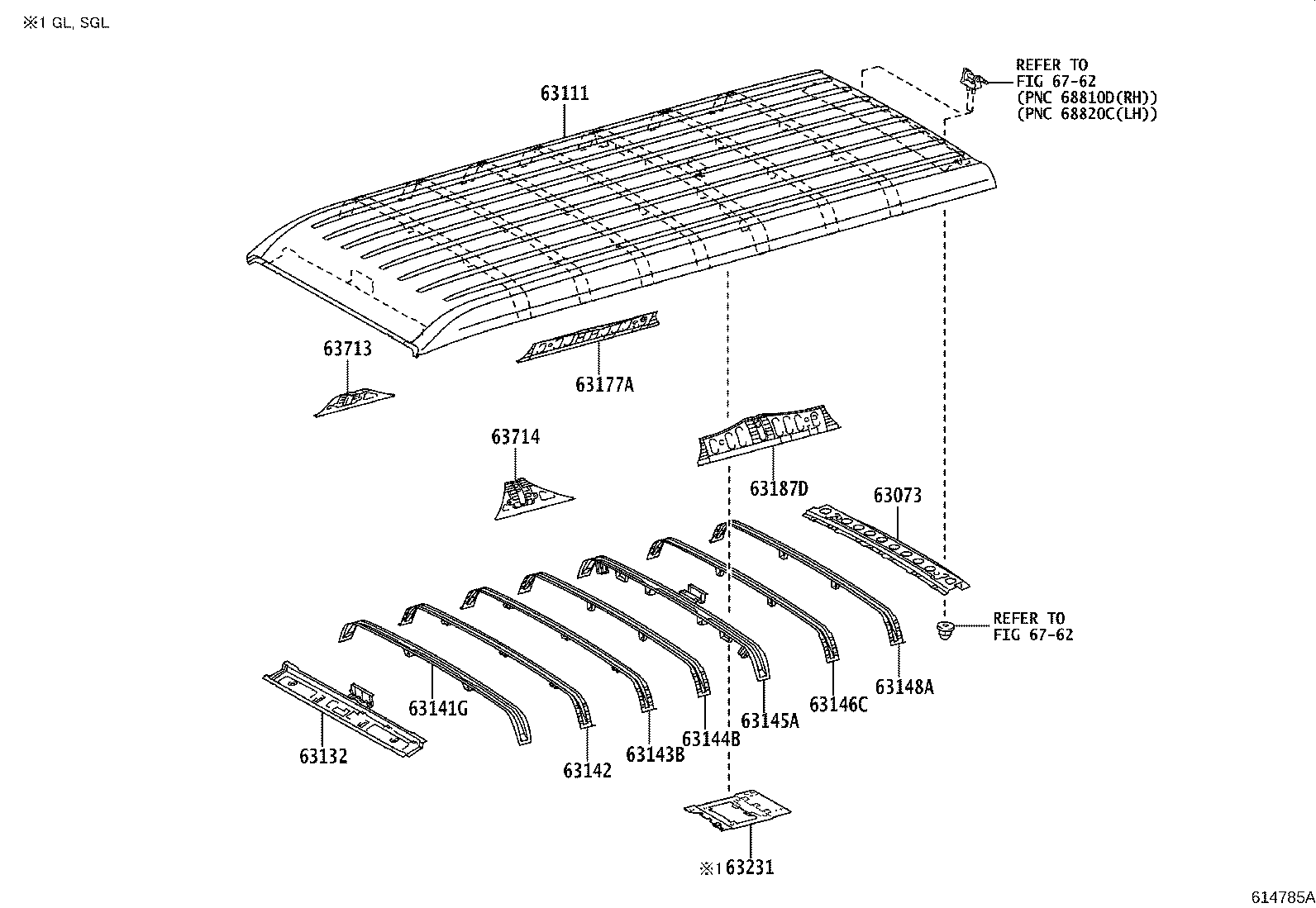 63102-26320 PANEL, WINDSHIELD HEADER, INNER product image