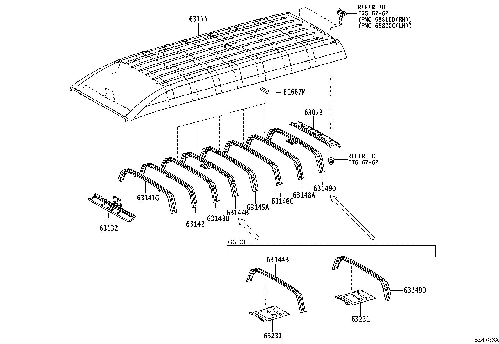 63102-26320 PANEL, WINDSHIELD HEADER, INNER product image