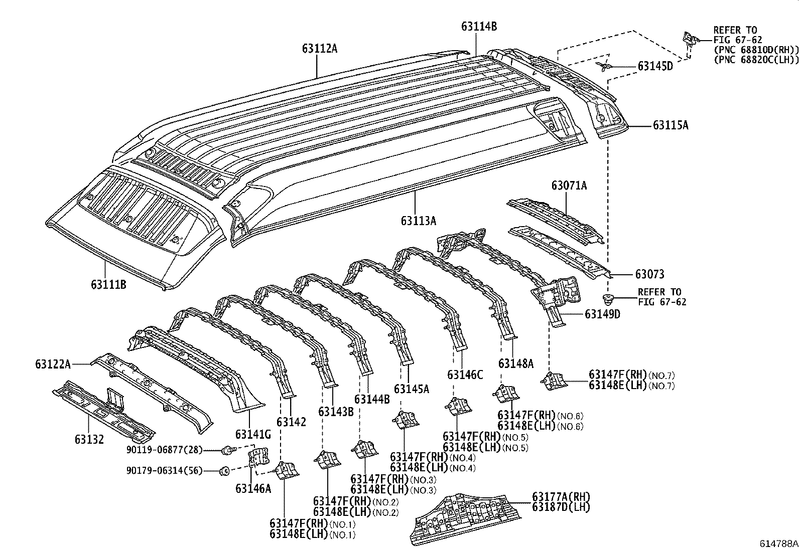 63102-26320 PANEL, WINDSHIELD HEADER, INNER product image