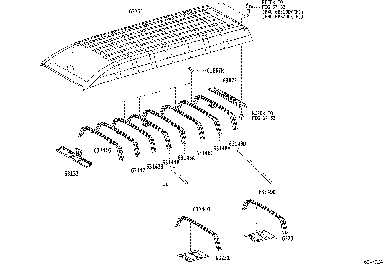 63102-26280 PANEL, WINDSHIELD HEADER, INNER product image