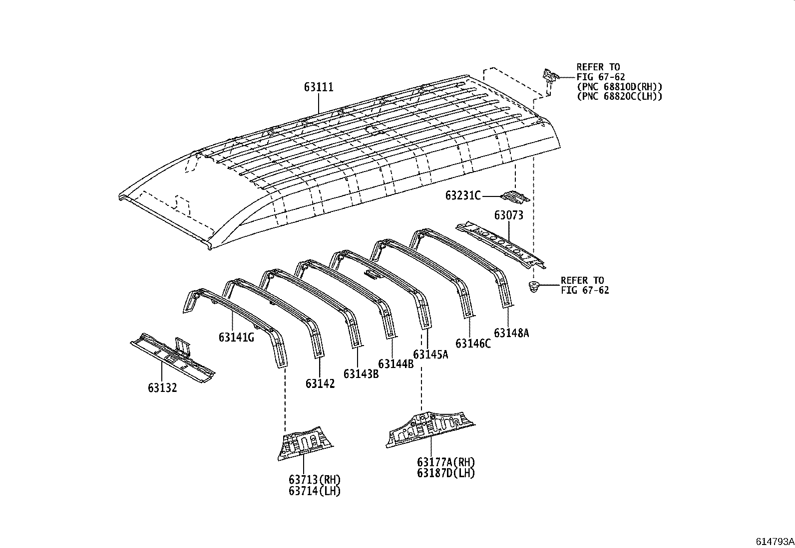 63102-26280 PANEL, WINDSHIELD HEADER, INNER product image