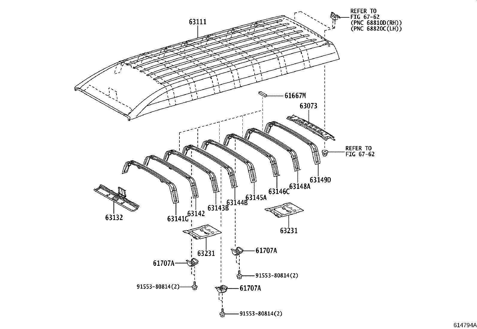 63102-26320 PANEL, WINDSHIELD HEADER, INNER product image