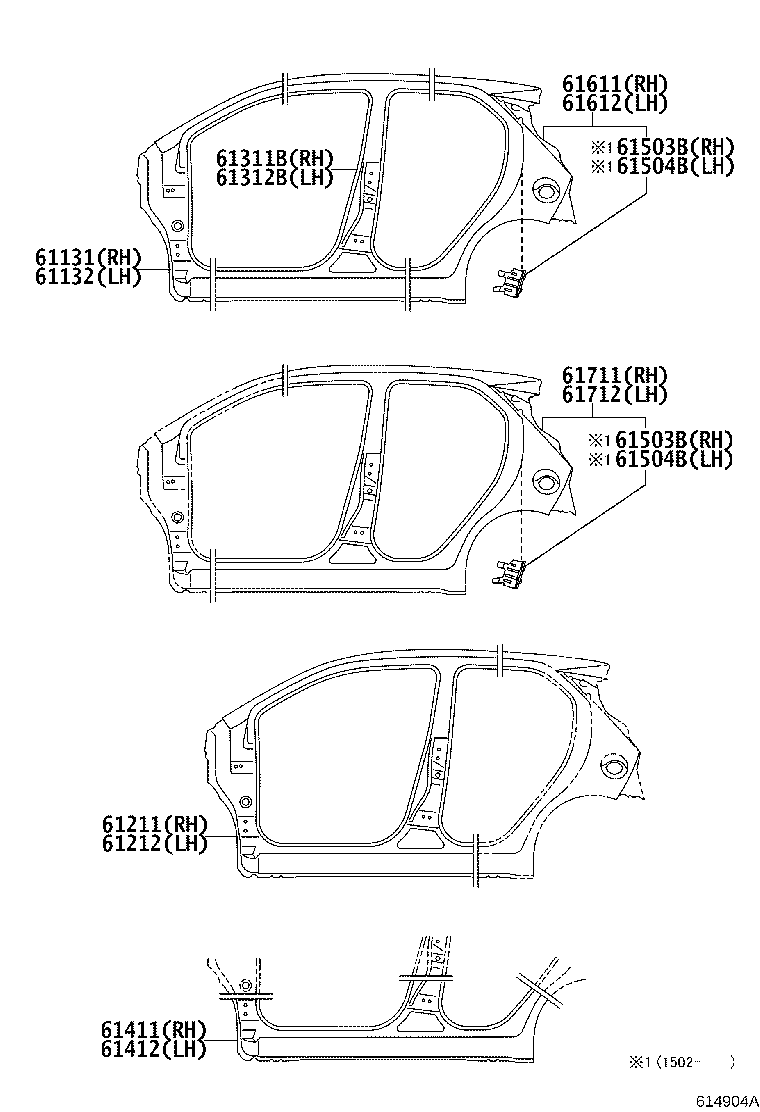 61631-0H040 PANEL, QUARTER WHEEL HOUSE, OUTER RH product image