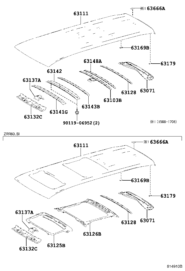 63141-28160 REINFORCEMENT, ROOF PANEL, NO.1 product image